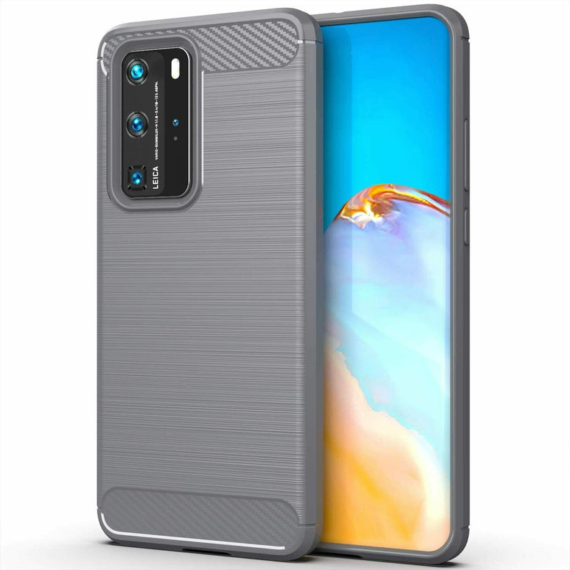 For Huawei P40 Pro Case - Carbon Fiber Shockproof Soft Back Cover