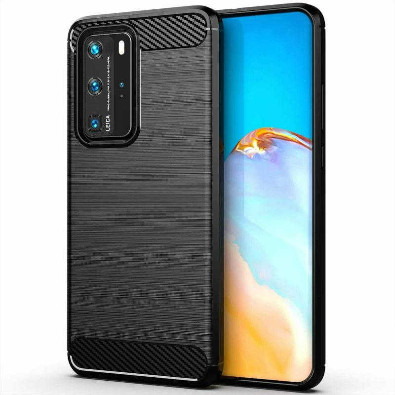 For Huawei P40 Pro Case - Carbon Fiber Shockproof Soft Back Cover