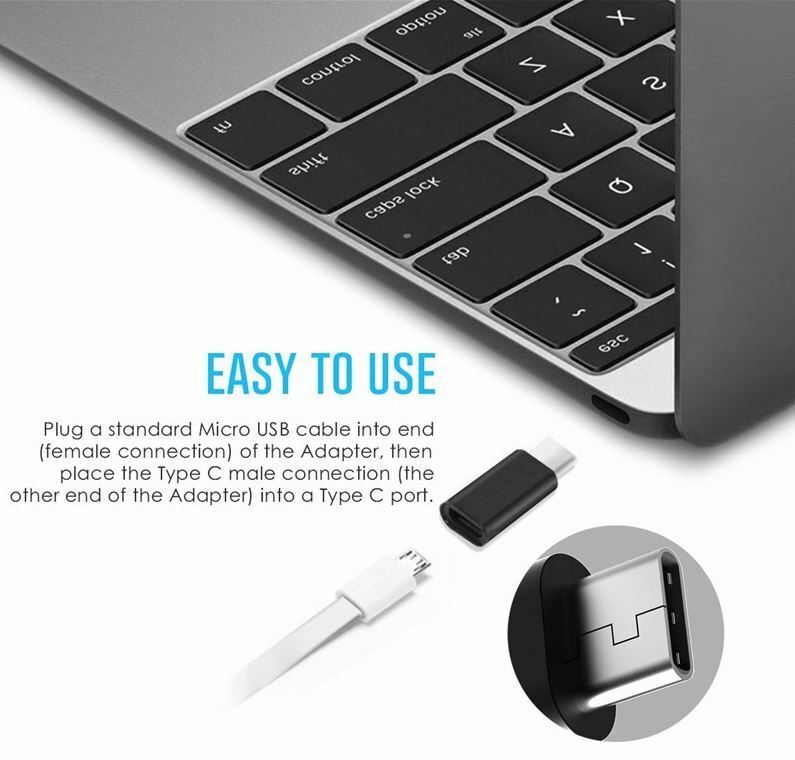 (5-PACK) Micro USB to USB C 3.1 Type C Cable Charger Adapter For S20 S10 Velvet
