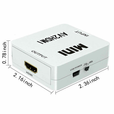 AV To HDMI Adapter Converter Video Audio Composite AV 720p 1080p Upscaler CVBS