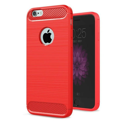 For iPhone 6 & iPhone 6S Case - Hybrid Shockproof Soft TPU Carbon Fiber Cover