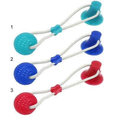 Pet Molar Bite Toy Multifunction Floor Suction Cup Dog Balls Interactive Puppy A