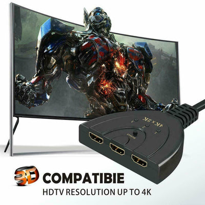 HDMI Splitter 3 Port HDMI Switch Switcher 3 in 1 Out Full HD 4K 1080P 3D Player