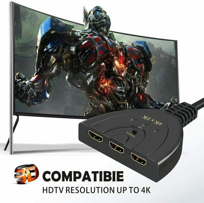 HDMI Splitter 3 Port HDMI Switch Switcher 3 in 1 Out Full HD 4K 1080P 3D Player