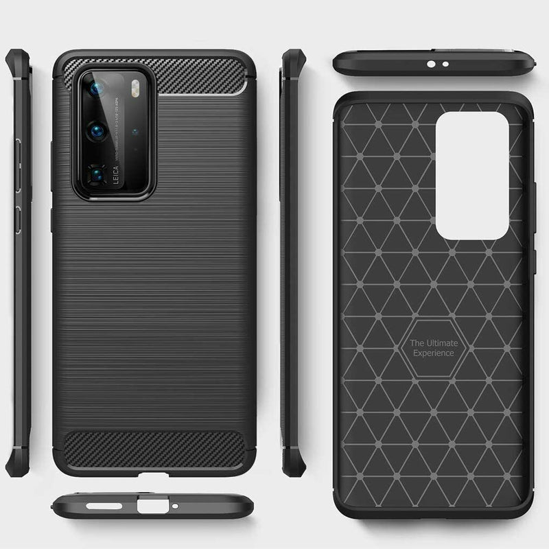 For Huawei P40 Pro Case - Carbon Fiber Shockproof Soft Back Cover