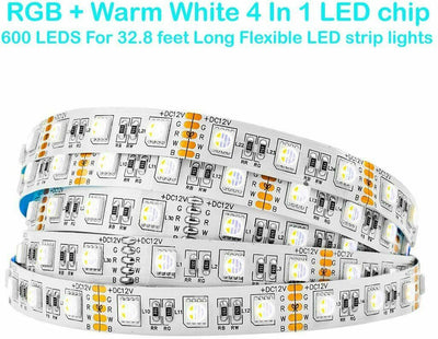 10M RGB Warm white led strip lights 24 Key Remote Control Alexa Smart WIFI tape