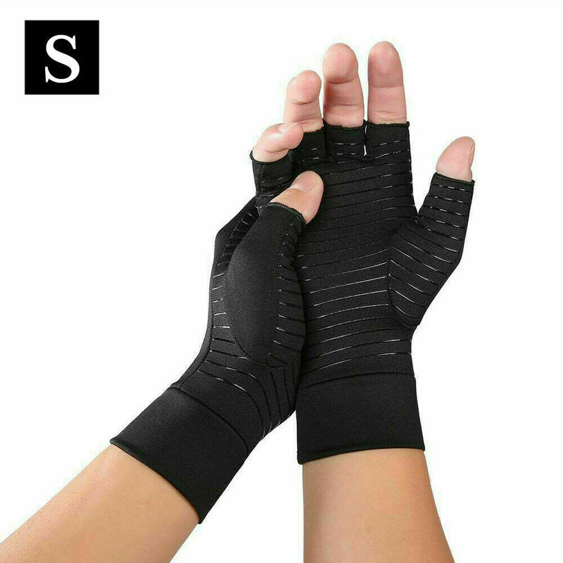 Compression Copper Arthritis Gloves Hand Wrist Brace Finger Pain Relief Support