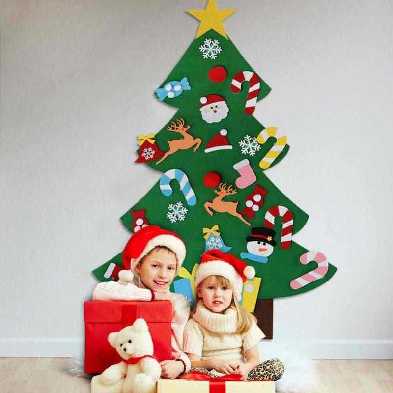 DIY Christmas Tree Set Felt Removable Ornaments Xmas Kids Hand Craft Decor AU