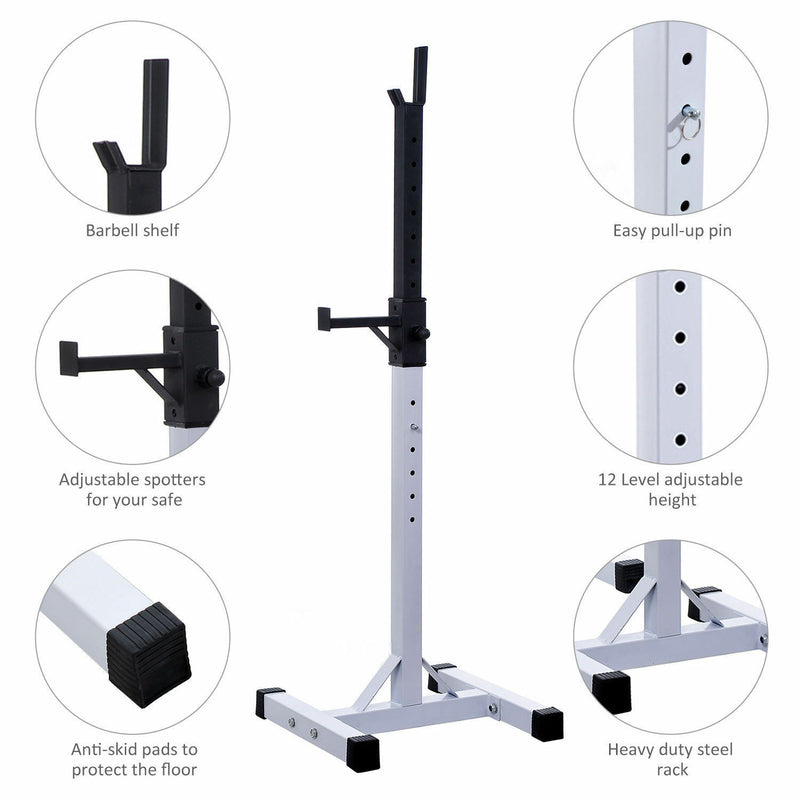 Squat Rack Weight Liftting Stand Fitness Home GYM Weight Strength Exercise