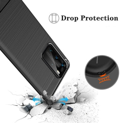 For Huawei P40 Pro Case - Carbon Fiber Shockproof Soft Back Cover