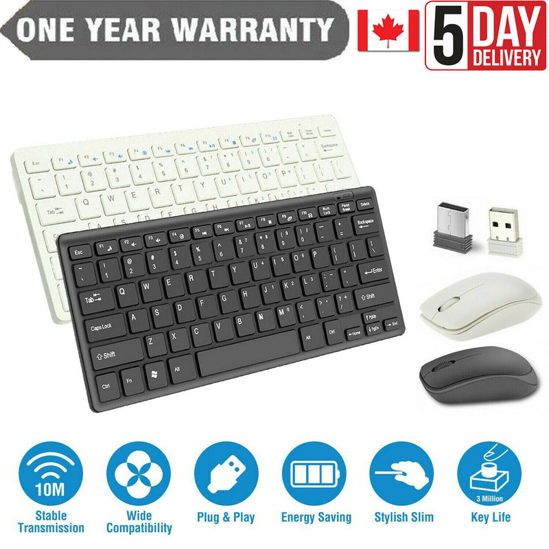 Wireless Keyboard and Mouse Combo Set Optical Mouse for PC Laptop with Receiver