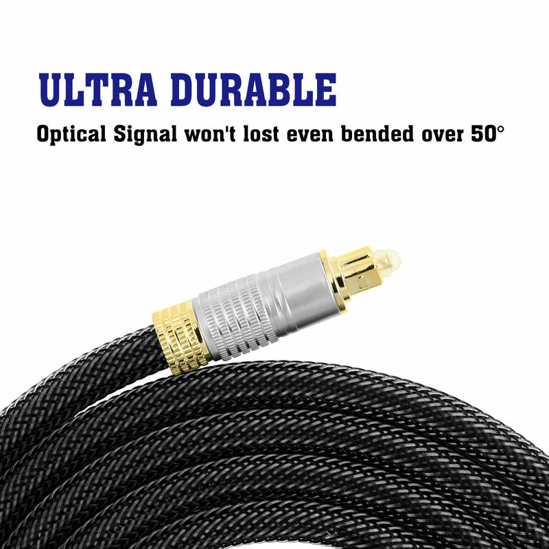 optical cable TOSlink fibre digital audio lead core wire sound S/PDIF gold-plate