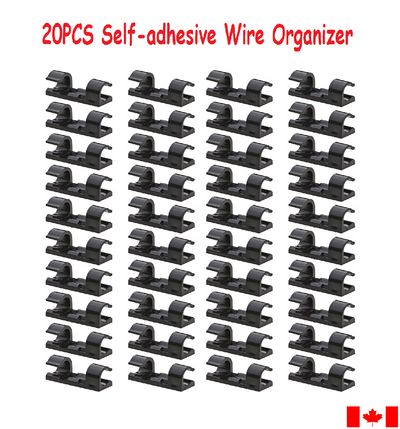 20PCS Cable Clips Management Holder Cord Wire Line Organizer Self-Adhesive