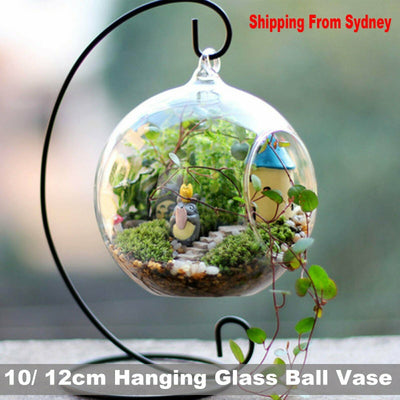 Hanging Glass Ball Vase Flower Planter Pot Terrarium Container Home Garden Decor