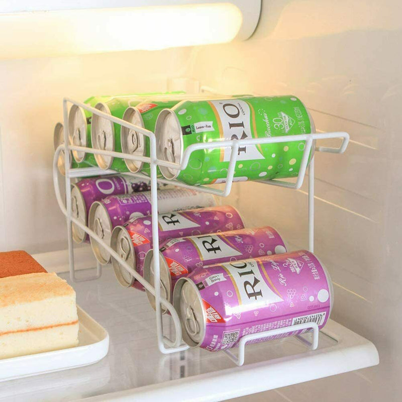 Double-Layer Juice Beer Cola Organizer Storage Stand Shelf Rack Food Can Holder