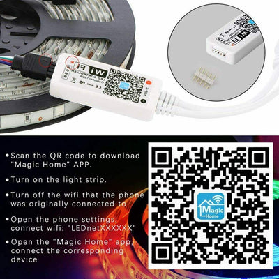 10M RGB Warm white led strip lights 24 Key Remote Control Alexa Smart WIFI tape