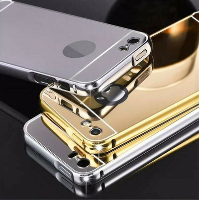 For iPhone 7 6 6S Plus 5 SE 5S Case - Luxury Chrome Mirror Hybrid Back Cover