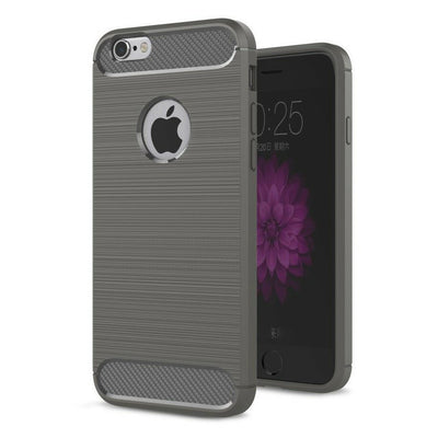 For iPhone 6 & iPhone 6S Case - Hybrid Shockproof Soft TPU Carbon Fiber Cover