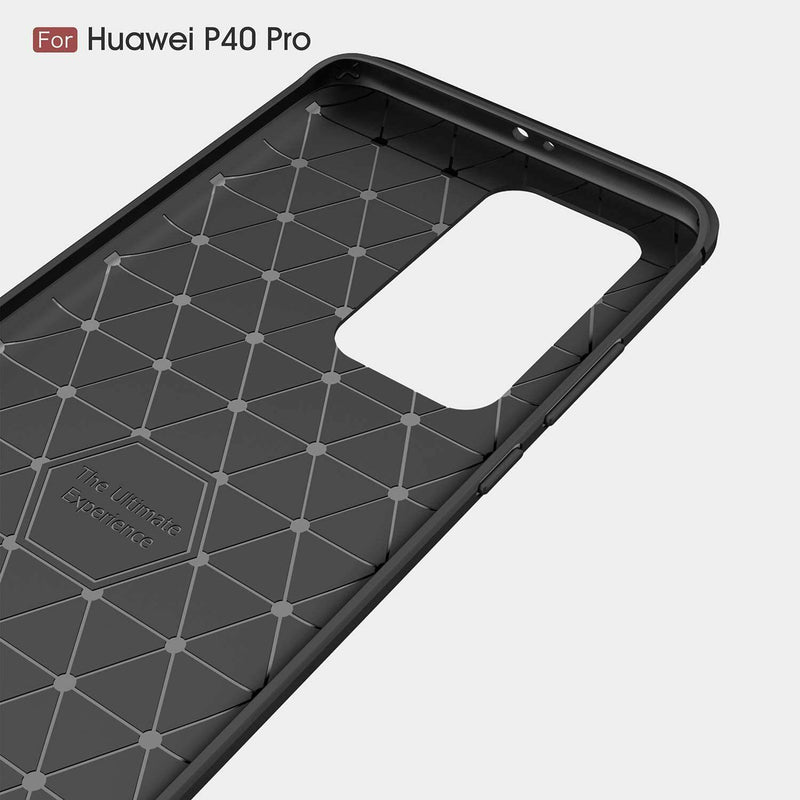 For Huawei P40 Pro Case - Carbon Fiber Shockproof Soft Back Cover