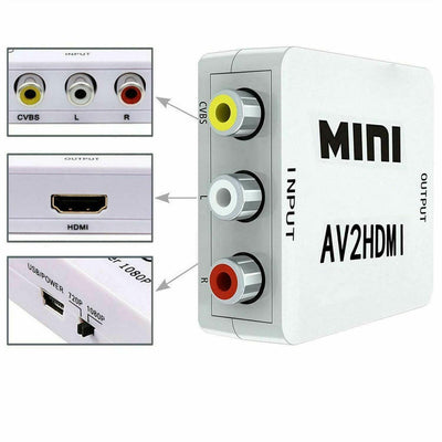 AV To HDMI Adapter Converter Video Audio Composite AV 720p 1080p Upscaler CVBS