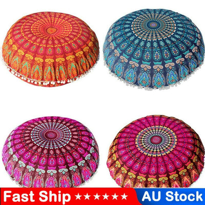 Mandala Floor Pillows Round Bohemian Meditation Cushion Cover Ottoman Pouf 8382