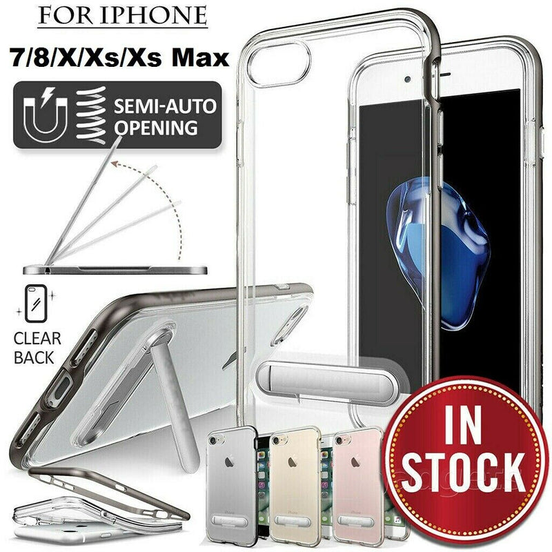 Kickstand Case Ultra Hybrid Slim TPU Cover (4 Colour) For iPhone X XS XS Max 7 8