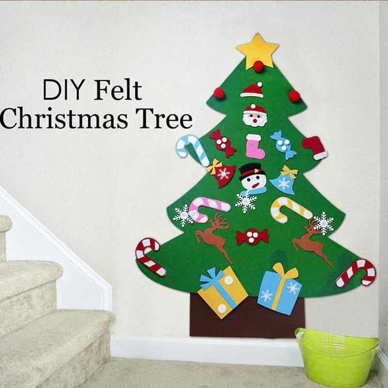 DIY Christmas Tree Set Felt Removable Ornaments Xmas Kids Hand Craft Decor AU