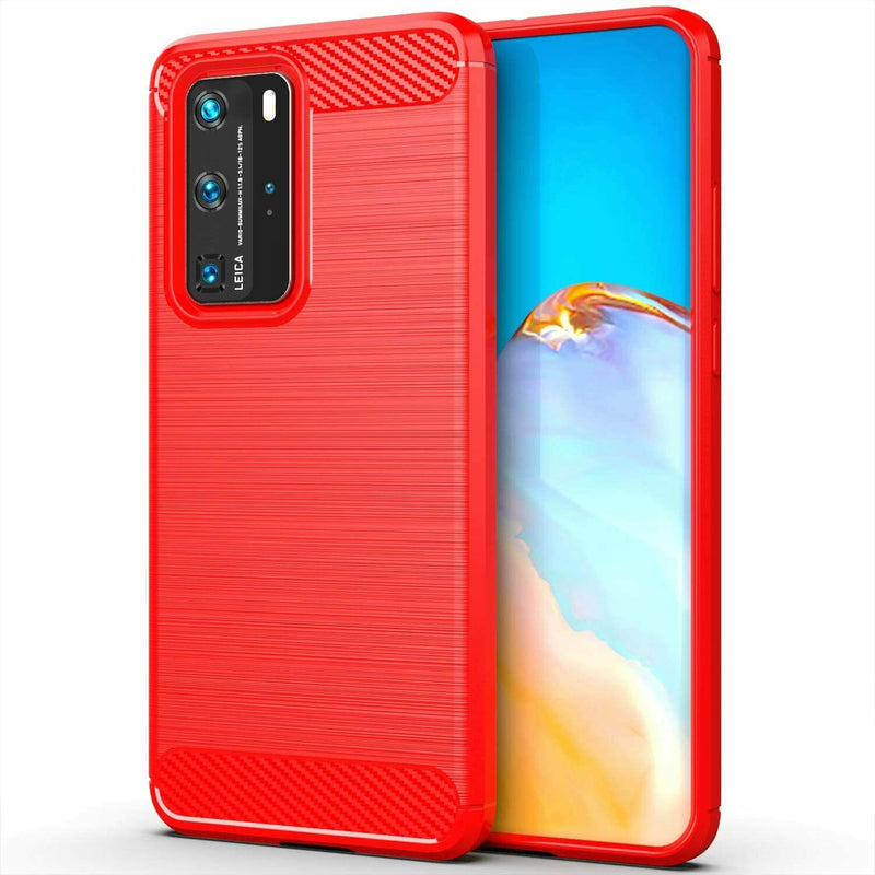 For Huawei P40 Pro Case - Carbon Fiber Shockproof Soft Back Cover