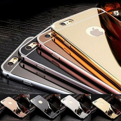 For iPhone 7 6 6S Plus 5 SE 5S Case - Luxury Chrome Mirror Hybrid Back Cover