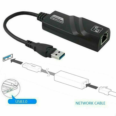 USB 3.0 to Ethernet Adapter 10/100/1000 Mbps Network RJ45 LAN for PC Laptop Mac