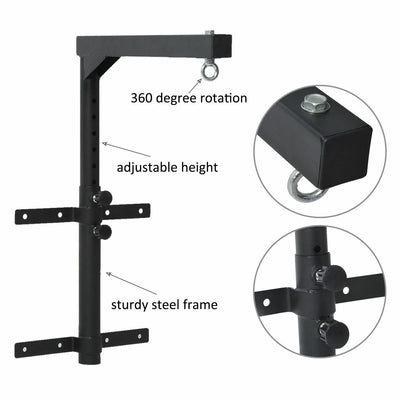 Wall Mount Heavy Bag Hanger Punching Bag Stand Boxing Bracket Black