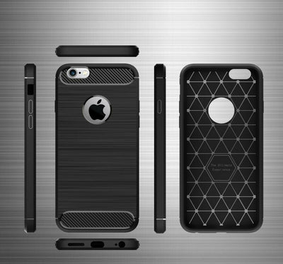 For iPhone 6 & iPhone 6S Case - Hybrid Shockproof Soft TPU Carbon Fiber Cover