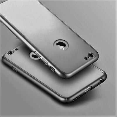 For iPhone 7 8 Plus X Case - Shockproof 360 Bumper Cover + Tempered Glass