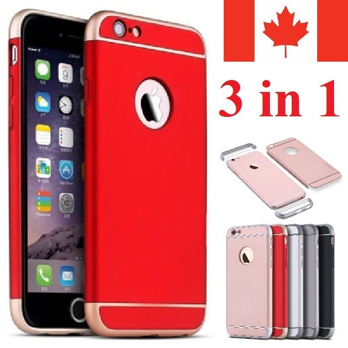 For iPhone 6 6S 7 8 Plus Case - Matte Bumper 3 in 1 Hard Thin Back Cover