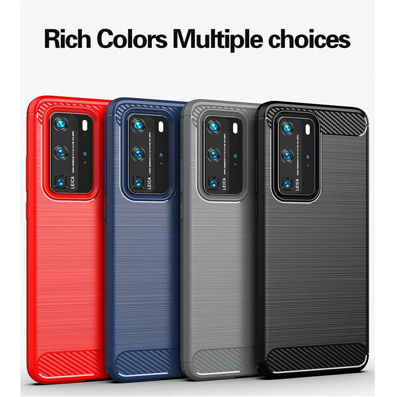 For Huawei P40 Pro Case - Carbon Fiber Shockproof Soft Back Cover