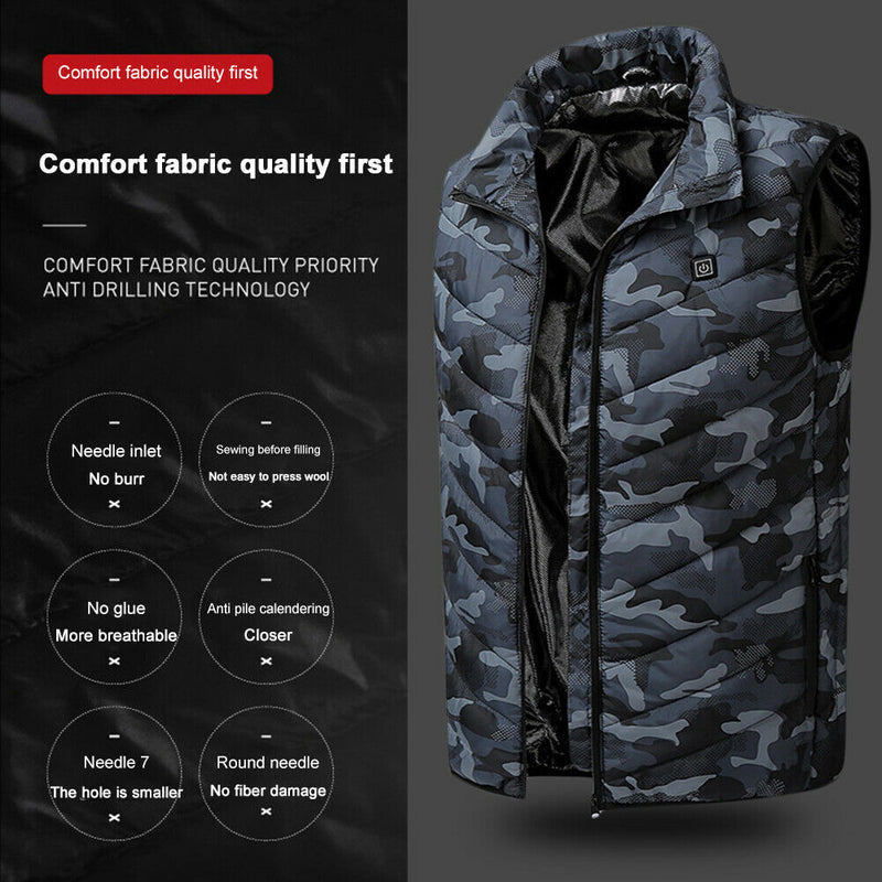 Heated Jacket Men Coat Intelligent USB Electric Warm Winter Thermal Vest