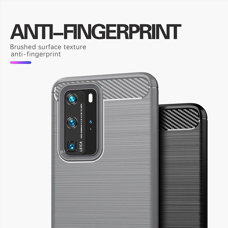 For Huawei P40 Pro Case - Carbon Fiber Shockproof Soft Back Cover