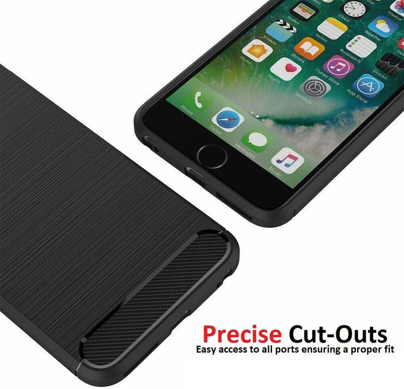 For iPhone 6 & iPhone 6S Case - Hybrid Shockproof Soft TPU Carbon Fiber Cover