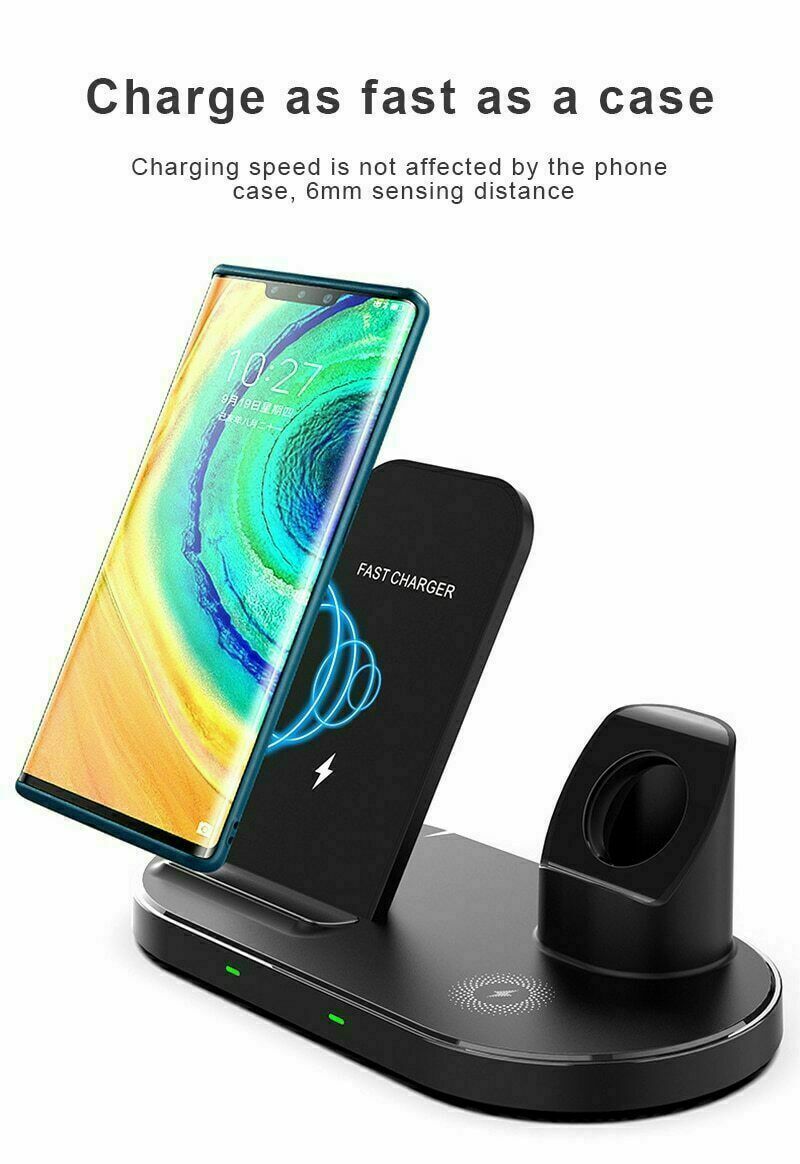 NEW 3 in 1 Wireless 15W Fast Charger Dock Folding Station For Watch Smart phone