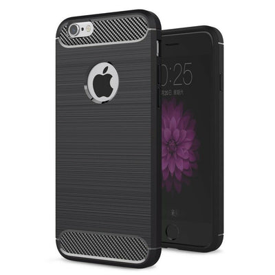 For iPhone 6 & iPhone 6S Case - Hybrid Shockproof Soft TPU Carbon Fiber Cover