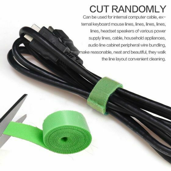 New Reusable Self Adhesive Hook Loop Strap Cable Tie Fastener Cord Wire Wrap