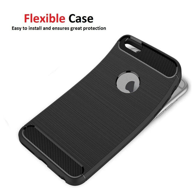 For iPhone 6 & iPhone 6S Case - Hybrid Shockproof Soft TPU Carbon Fiber Cover