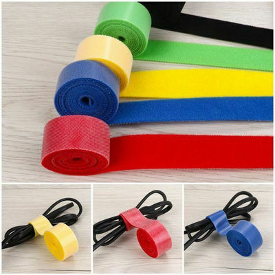 New Reusable Self Adhesive Hook Loop Strap Cable Tie Fastener Cord Wire Wrap