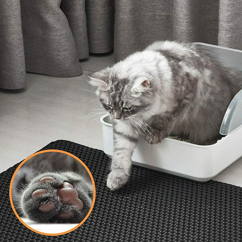 Waterproof Double-Layer Cat Litter Mat Trapper Foldable Pad Pet Rug Home L Size