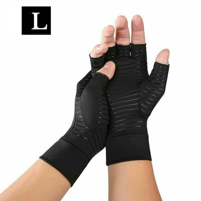 Compression Copper Arthritis Gloves Hand Wrist Brace Finger Pain Relief Support