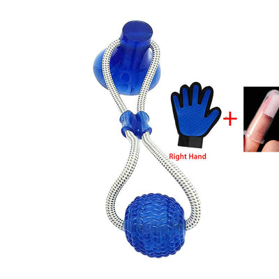 Pet Molar Bite Toy Multifunction Floor Suction Cup Dog Balls Interactive Puppy A