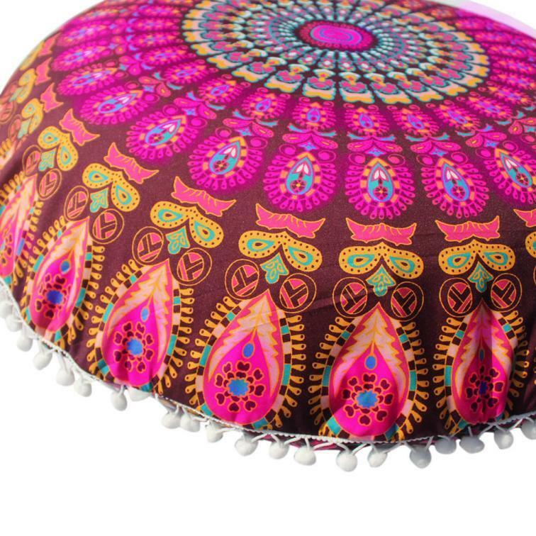 Mandala Floor Pillows Round Bohemian Meditation Cushion Cover Ottoman Pouf 8382