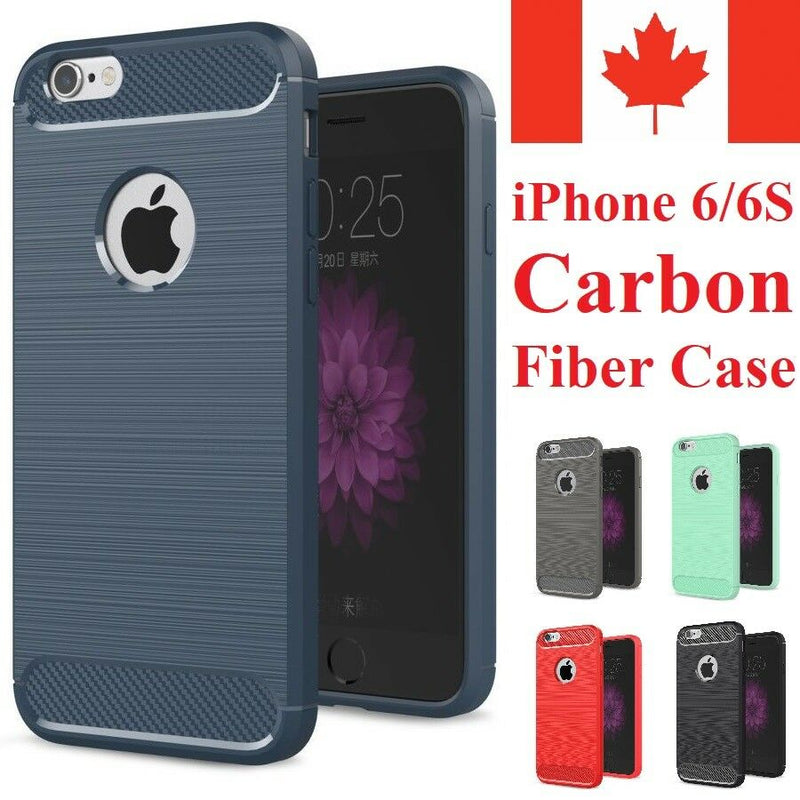 For iPhone 6 & iPhone 6S Case - Hybrid Shockproof Soft TPU Carbon Fiber Cover