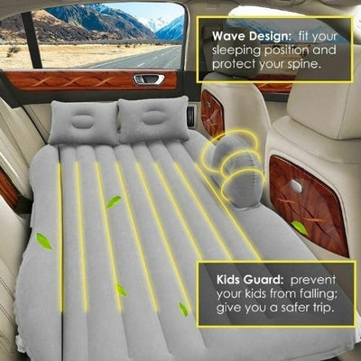 Portable Travel Camping Inflatable Air Mattress with Pillow Fits Most Car SUV