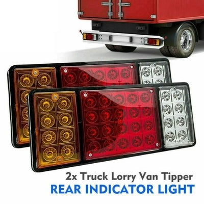 12v 36 Led Rear Tail Lights Lamp Pair 4 Function Trailer Caravan Truck Lorry CA